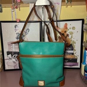 Dooney & Bourke Teal and Brown Crossbody Bag